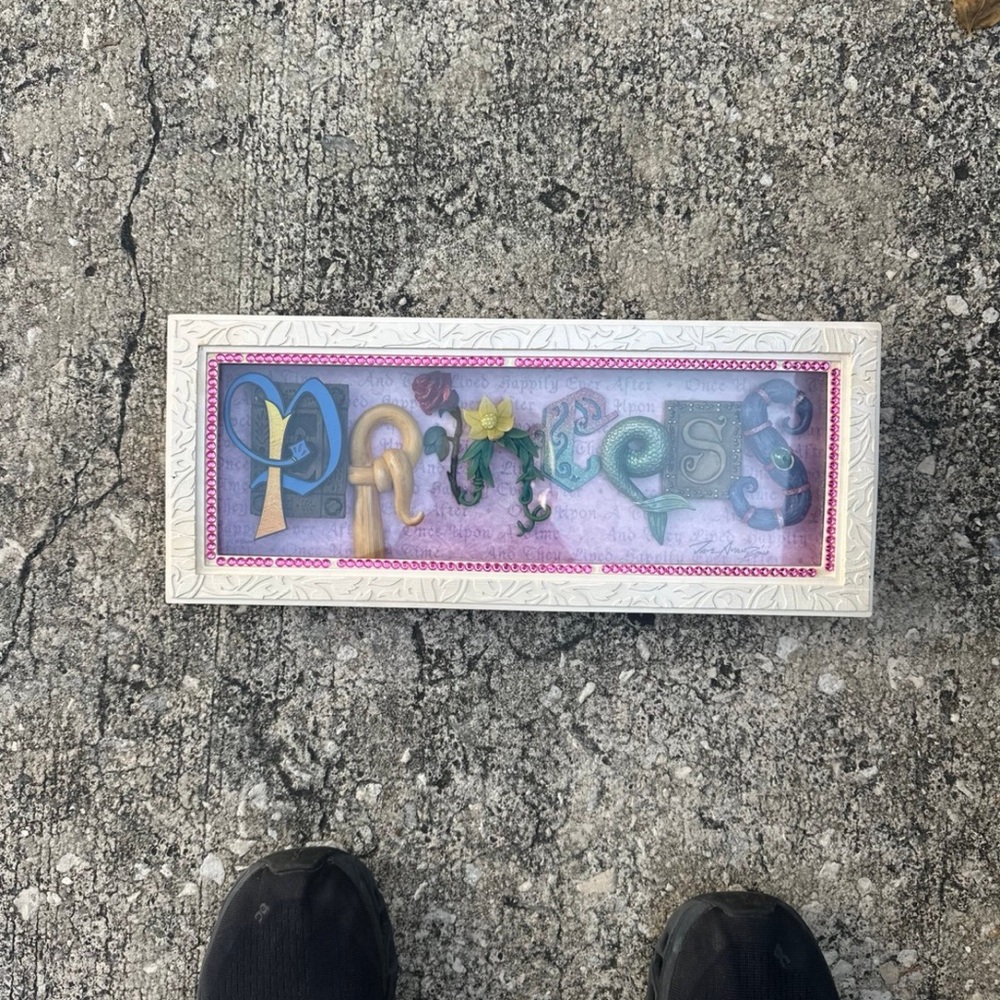 Disney Dave Avanzino PRINCESS Shadow Box Icon Letters Art 2012 RARE
